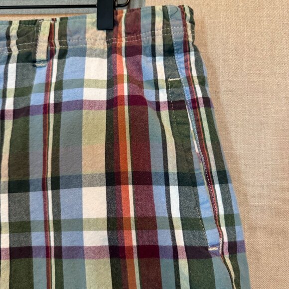 Chor Plaid Shorts Men’s 34 Grunge Skater 2000s Streetwear Cotton Madras - Picture 4 of 10